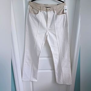 Goldsign Martin Bone Denim with Lamb's Leather Trim Size 31 NWT